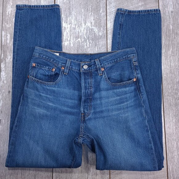 Levis Jeans Womens 30x32 Premium 501 Original Fit Straight High Rise Stretch - Picture 5 of 11